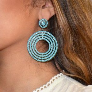 Stone Pave Turquoise Earrings